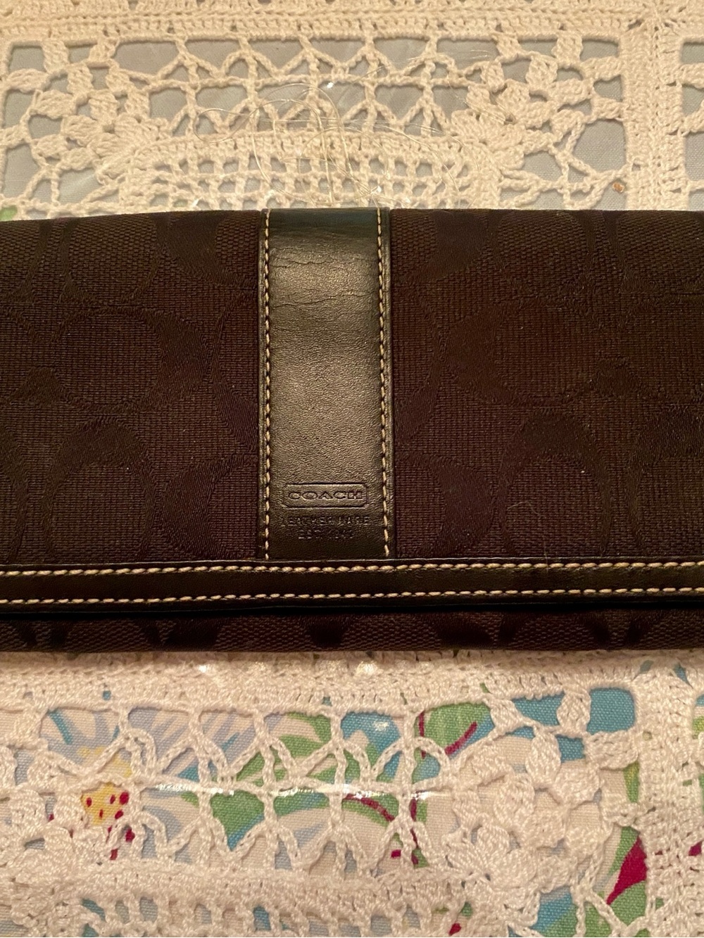 Coach Black Leather  Wallet with Gold Hardware